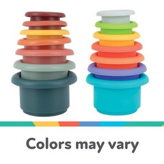 Nuby Silicone Stacking Cups Multi Color Bath Toy for Kids Fine Motor Skills