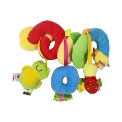 Multicolor Plush Spiral Activity Stroller Car Seat Toy Frog Ladybug Sensory Toy