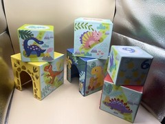6 Pc Dinosaur Number Sorting Stacking Toy Boxes(boxes Only) Educational No Dinos