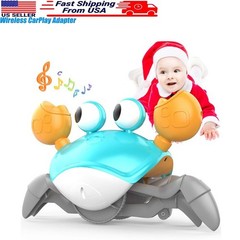 Crawling Crab Baby Toy Infant Tummy Time Crawl Music Gift Boys Girls 0-36M Green
