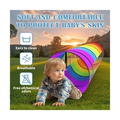 Kids Play Tunnel for Toddlers 70 x 21 Inch Colorful Pop-Up 1-3 … FAST USA SHIP