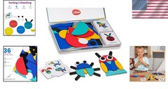 Interactive Montessori Puzzle Set: 36 Blocks for Shape & Color Learning