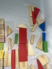 First learning wooden city Building blocks kids children toddler toys / 60 PCS