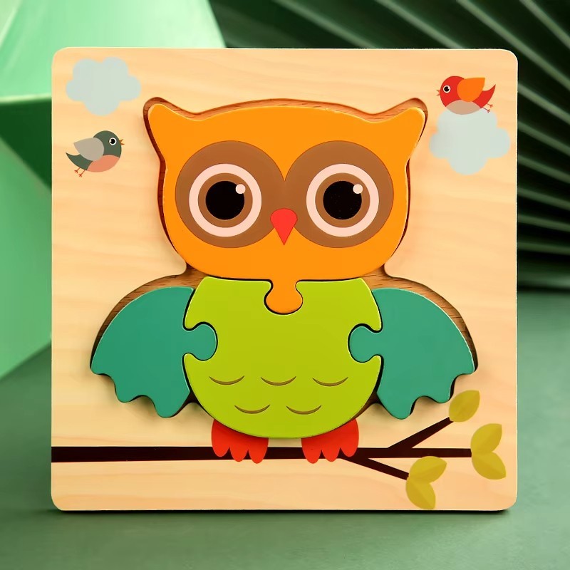 Wooden Animal Traffic Puzzle Educational Learning Toy for Kids Preschool