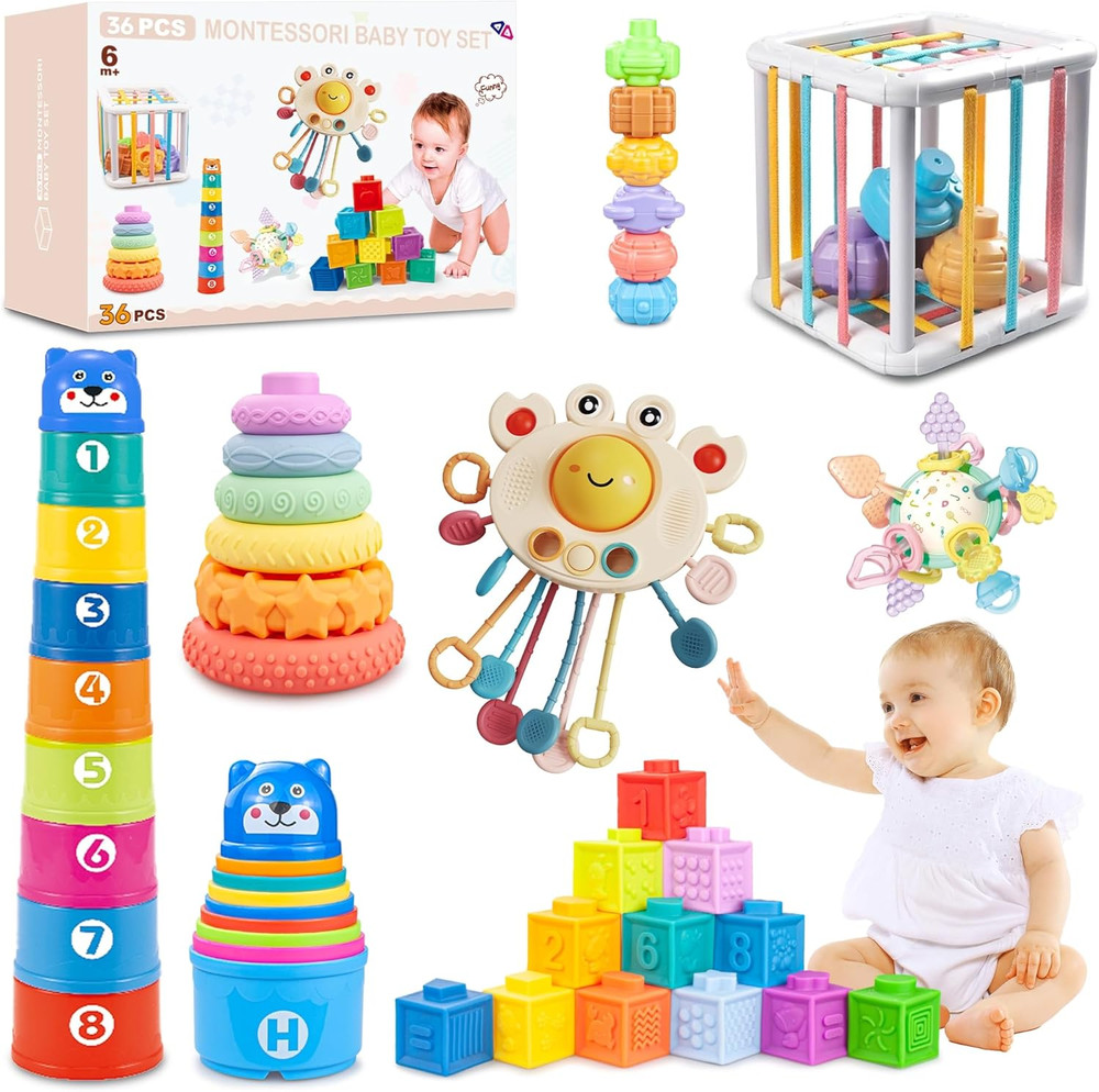 6 In1 Montessori Baby Toys 6-12 Months，Montessori Toy for Babies 6-12 Months，Inc
