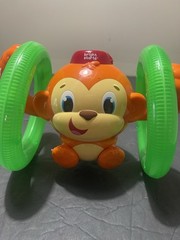 Bright Starts Roll & Glow Monkey Crawling Baby Toy With Lights And Sounds Works