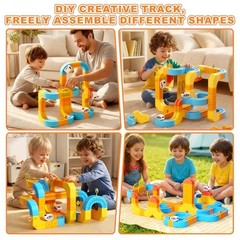 Electric klick Rail Infinity 3D Train Set, Building Stem Toys for Boys 127 Pcs