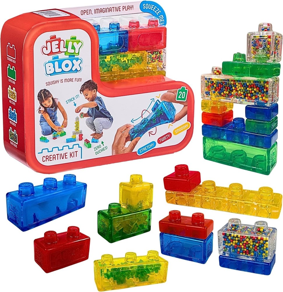Sensory Soft Building Blocks for Toddlers：20 Pcs Jelly Squishy Stacking Block…