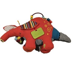 Dolce Play & Learn Sensory Aardvark Baby Toy Crinkle Pull Cord Activity Plush