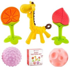 5 Piece Baby teething toys Silicone 0-6 months sensory