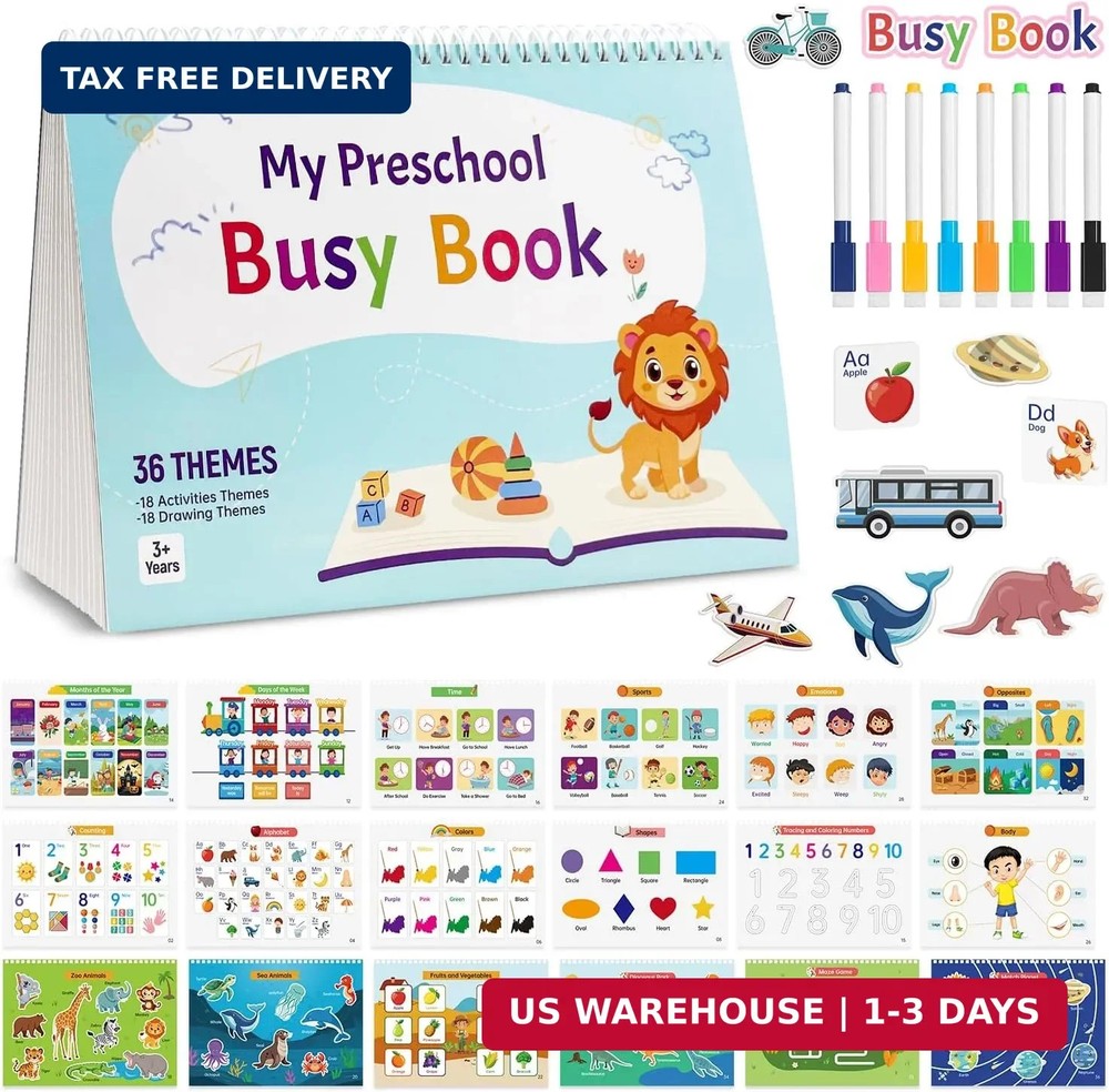 Busy Book for Toddlers – 36 Themes Preschool Learning Activities, Educational Tr