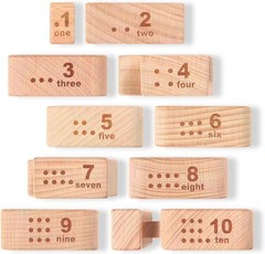 Wooden Number Building Blocks, Large Digit Blocks 1-10, 10 Pcs Number Toys | …