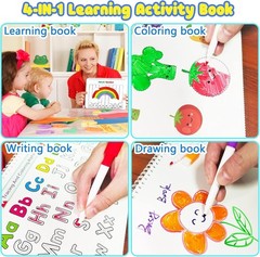 Interactive Toddler Learning Activities Busy Book with 14 Writing Pages