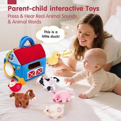 Baby Toys 6-12 – Surprise Barn with Stuffed Farm Animals with Real Sounds – …