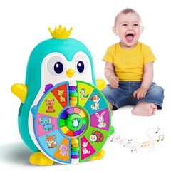 Musical Penguin Educational Toys for 1,2 Year Old Boy Gifts, Learning Toy Blue