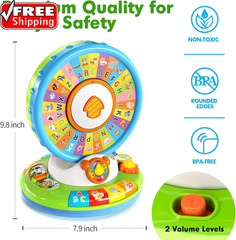 Toys for 1 2 3 Year Old Boys Girls, Spin & Sing ABC Alphabet Learning Zoo with L