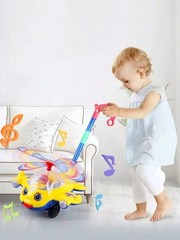 Cartoon Airplane Push Toy Toddler Educational Walking Hand-Push Aircraft Toy USA