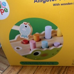 Gigglescape Alligator Pounding Bench With Wooden Hammer Push & Pull Toy For Kids