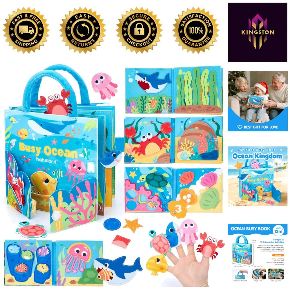 Interactive Montessori Ocean Busy Board for Toddlers: Travel-Friendly Gift