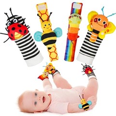 NEW Infinno Newborn Baby Wrist Rattle Socks & Foot Finder Set Perfect Baby Toys