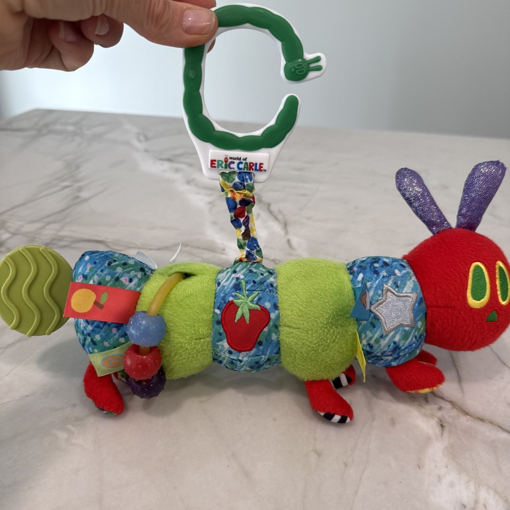 World of Eric Carle Very Hungry Caterpillar Baby Pull Toy Crinkle Teether Plush