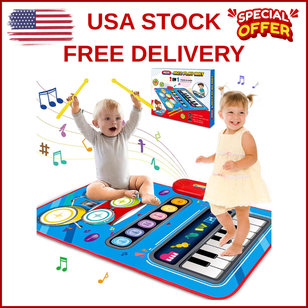Baby Toys for 1 Year Old: Baby Musical Mat Toddler Toys Age 1-2 – 2 in 1 Pia Dru