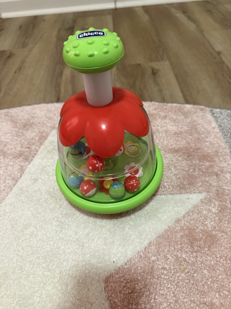 Chicco Activity Toy Dome Rattle Push/Press Spinner w/ Colored Balls Multicolor