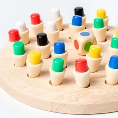 1pc Wooden Memory Match Stick Chess Montessori Puzzle Board Game for Kids&Family