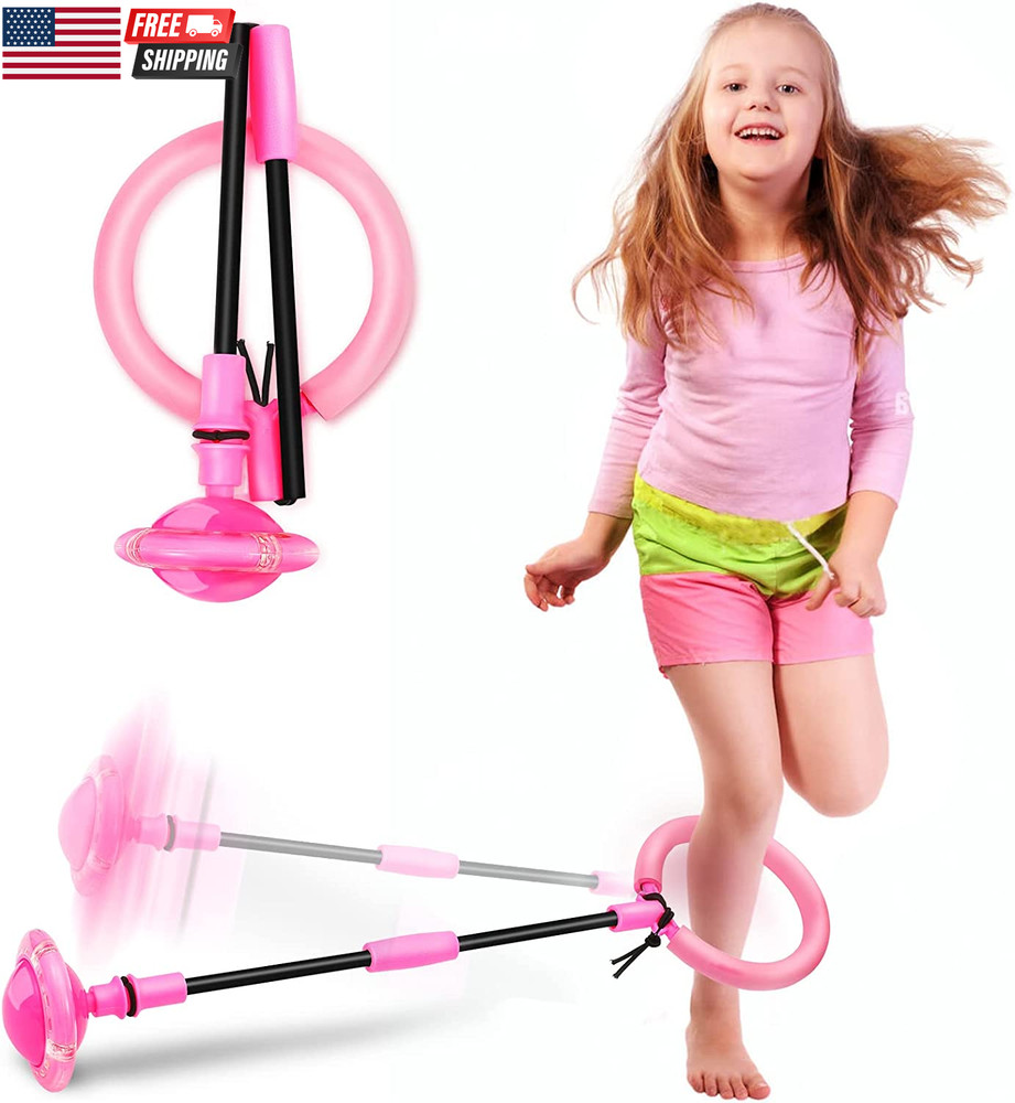 Skip Ball, Portable Foldable Colorful Flash Wheel Swing Ball, Kids Toys for Girl