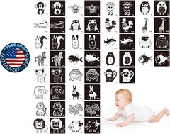 25 tarjetas de estimulación visual para bebés, tarjetas de alto contraste