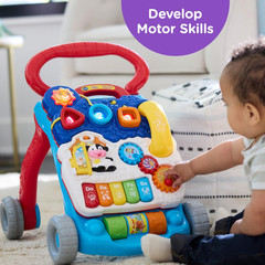 Sit-to-Stand Learning Walker with Frustration-Free Packaging, Blue