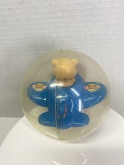 Vintage Tomy Roll Around Ball Teddy Bear In Airplane Baby Toddler Play Toy READ