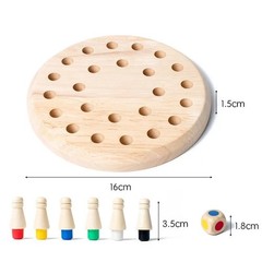 1pc Wooden Memory Match Stick Chess Montessori Puzzle Board Game for Kids&Family