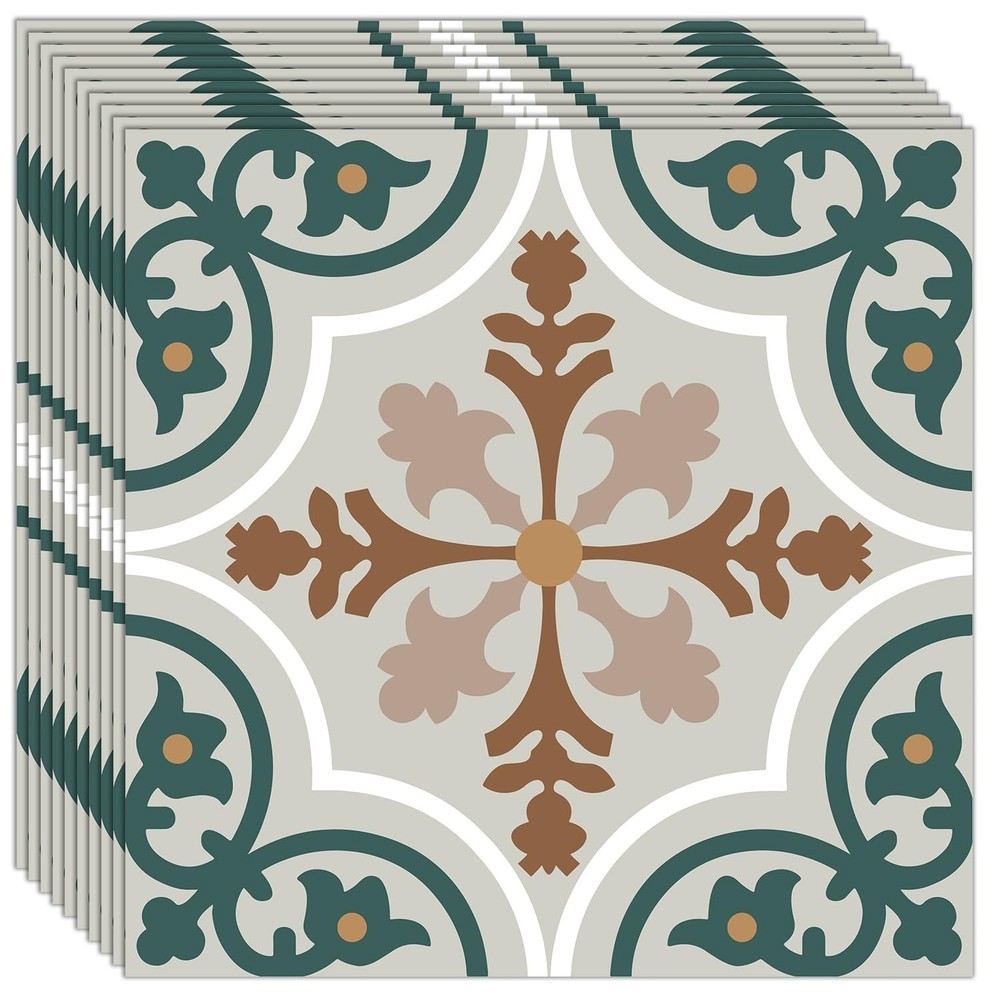 VICCI 24pcs Floor Tile Stickers Easy Peel and Stick Backsplash Wall Tiles Dec…