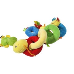 Multicolor Plush Spiral Activity Stroller Car Seat Toy Frog Ladybug Sensory Toy
