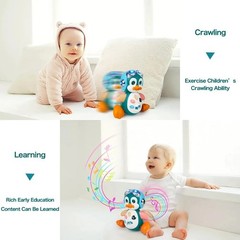 Baby Crawling Musical Penguin Toy Light Sound Interactive Toddler Educational US