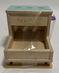 LOVEVERY WOOD PEG DROP BOX FROM THE THINKER PLAY KIT, 11-12 MONTHS, COMPLETE