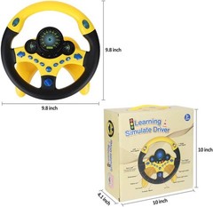 Funny Interactive Driving Simulator for Kids with Rechargeable Battery & Lights