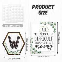 13 Pcs Eucalyptus Bulletin Board Posters Classroom Motivational Green Inspiratio