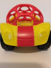 Baby Oball Rattle and Roll Car, Yellow and Red, Easy Grab Push Toy