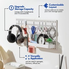 Keepo Pegboard Combination Kit with Modular Accessories, Wall Organizer for G…