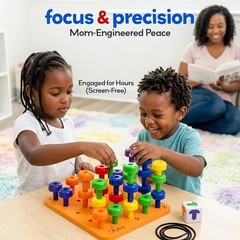 Montessori Pegboard 33 Piece Set – Sensory Learning Toy