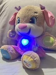 Fisher Price Laugh & Learn Puppy’s Smart Stages Toy Tested Pink in color Girls