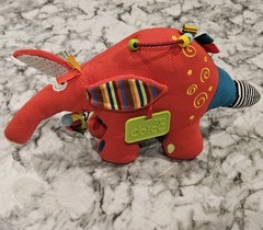 Dolce Play & Learn Sensory Aardvark Baby Toy Crinkle Pull Cord Activity Plush