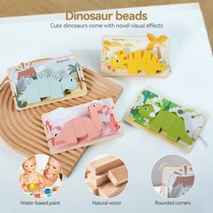 Baby Animal Threading Toys Wooden Stacking Toys Blocks Board Games Wooden
