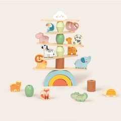 Wooden Animal Balancing Stacking Game for Kids Montessori Fine Motor Toy