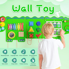Crocodile Activity Wall Panel – Montessori Sensory Toy for Toddlers, Green