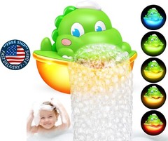 Juguetes de baño para bebés con luces, máquina de burbujas automática