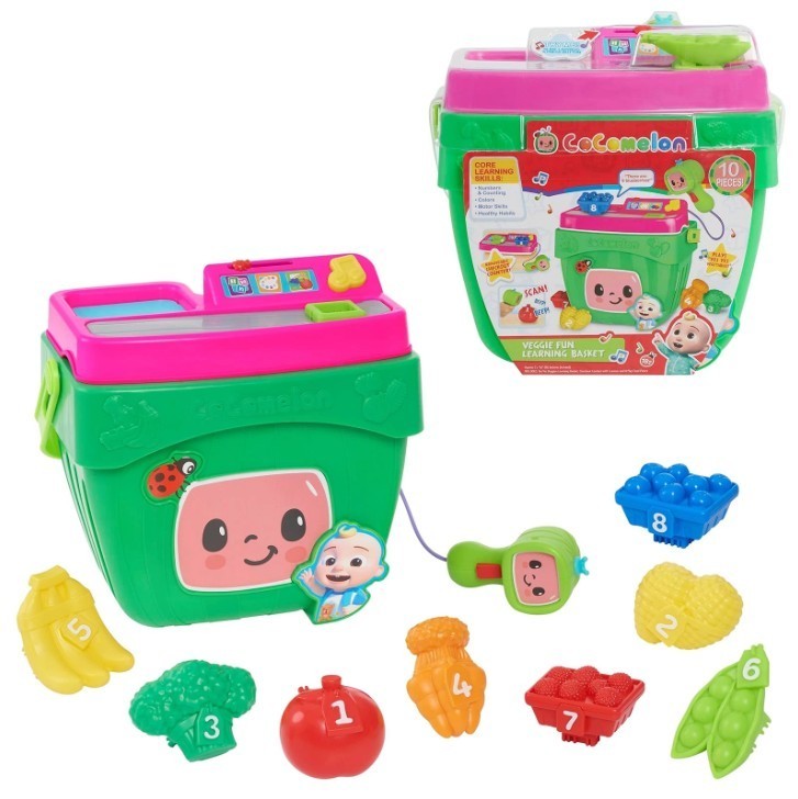 CoComelon Veggie Fun Learning Basket Play Food Checkout Counter Music & Sounds!