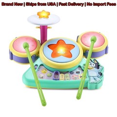 VTech Bluey Hooray Drum Set Electronic Light-Up Toy Musical Instrument NEW
